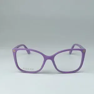 メガネ GUCCI Gucci - GG0026O - 015 GREEN VIOLET TRANSPAR GUCCI Eyeglasses GG0026O 015 Lilac Green 2024